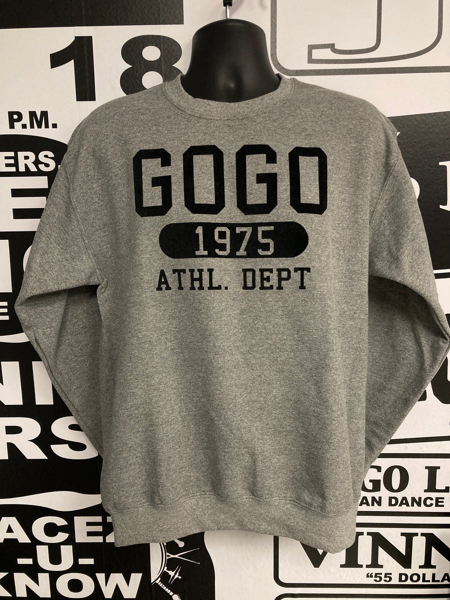 Image of Gray/Black GOGO ATHLETIC DEPT Crewneck Sweatshirt