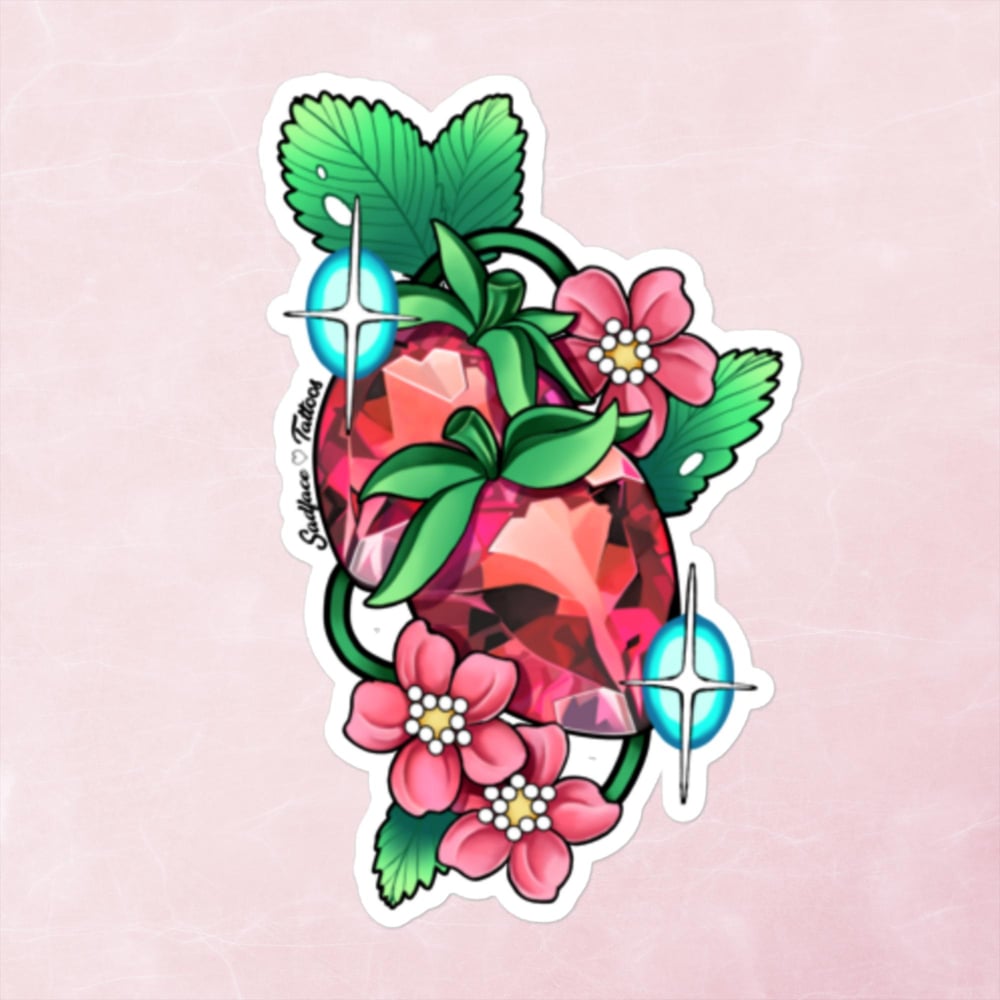 Image of Strawberry Gemstones Sticker