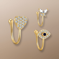 Image 2 of Heart Nose Cuff Ring