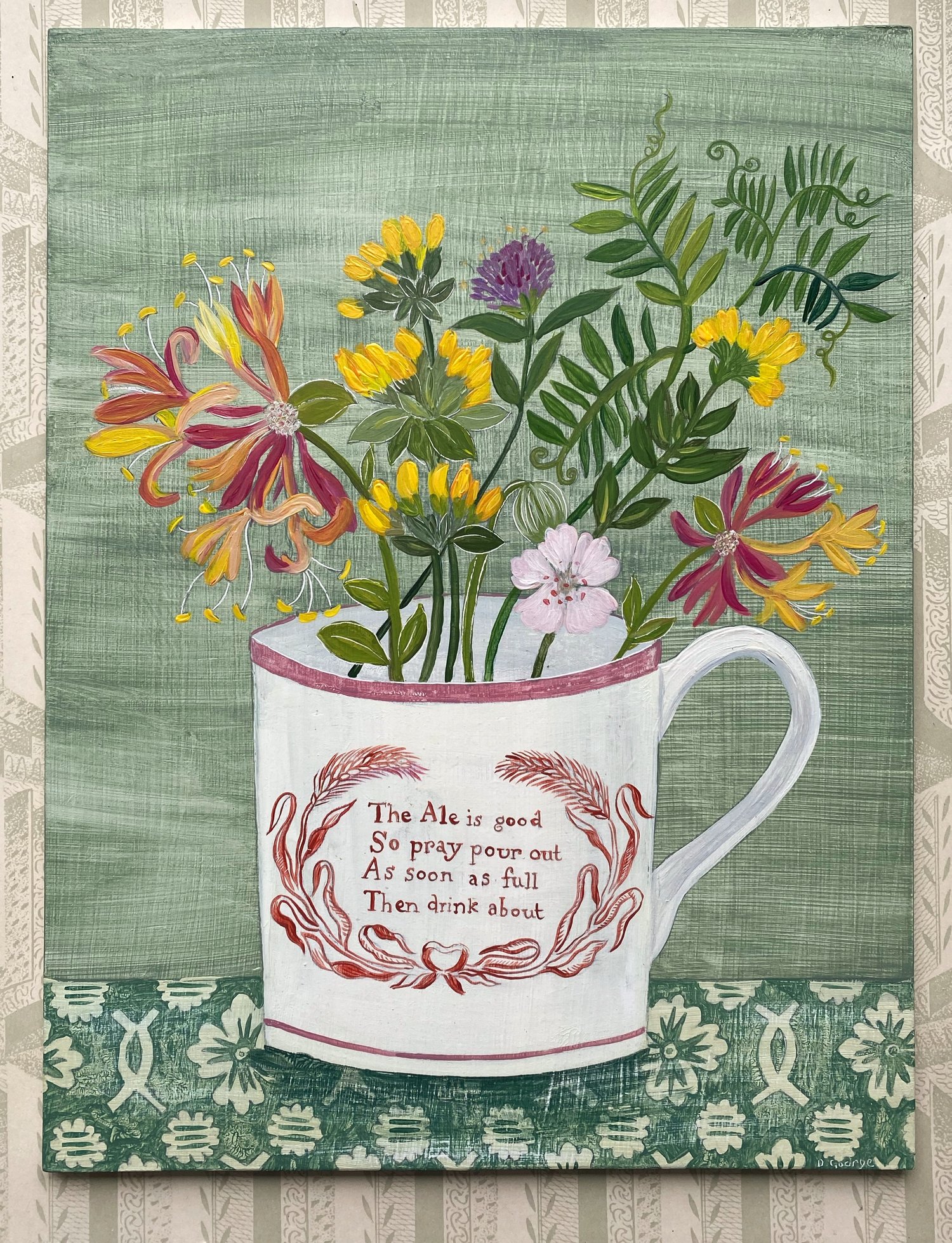Image of Motto cup and wild flowers 