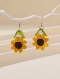 Image 2 of Sunflower Earrings