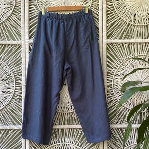 Image of Luna Pants - Linen - Sapphire Blue - Inseam pockets
