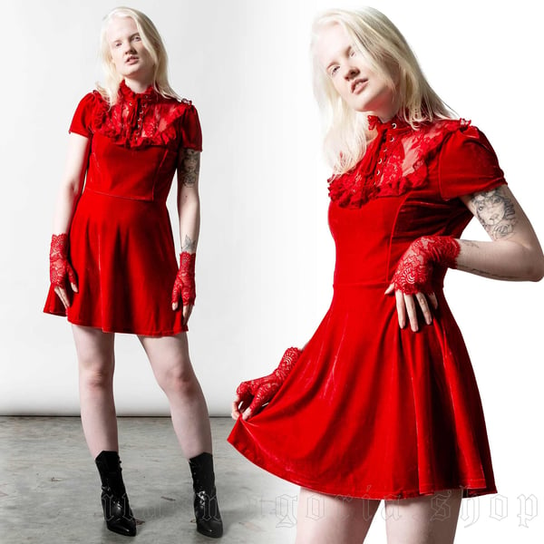 Image of Red velvet dress 