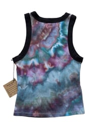 Image 3 of S Ladies Fitted Knit Contrast Tank in Earthy Watercolor Ice Dye