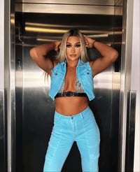 Image 1 of Blue 2 piece set worn on NXT TV