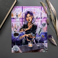 Image 1 of Bartender Witch Signed Watercolor Print
