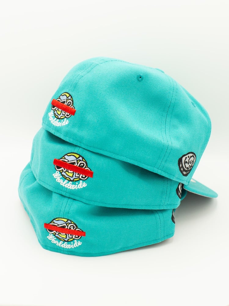 Image of Teal QTRS🌍❌NewEra “Wetland USA” Fitteds (Gray Underbrim)