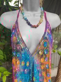 Image 7 of Mykonos tie dye jewelled jumpsuit - rainbow jewel