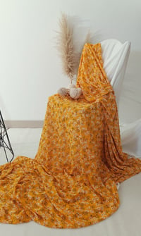 Image 1 of Boho fabric for background - decoration - photoshoot - yellow with flowers
