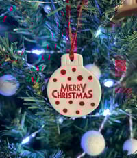 Image 6 of Ceramic Christmas Baubles. Set of 2
