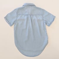 Image 2 of Merona Women's Light Denim Blue 3/4 Button Down Short Sleeves Shirt