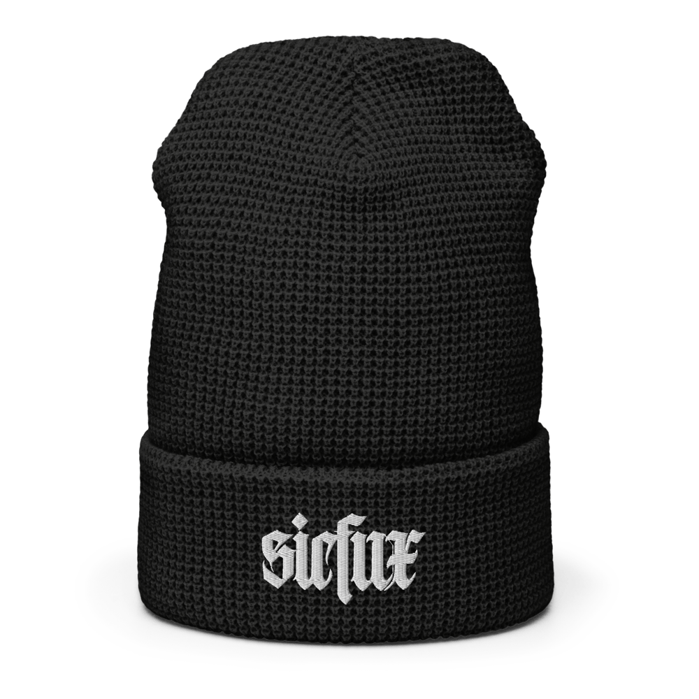 Image of White 3D Puff Sicfux Waffle Beanie