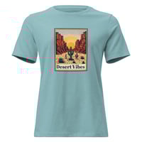 Image 7 of Women's Relaxed T-Shirt, Desert Vibes Cactus Sunset tee