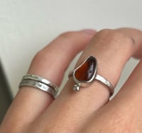 Image 3 of Boho Amber Sea Glass Ring size N 