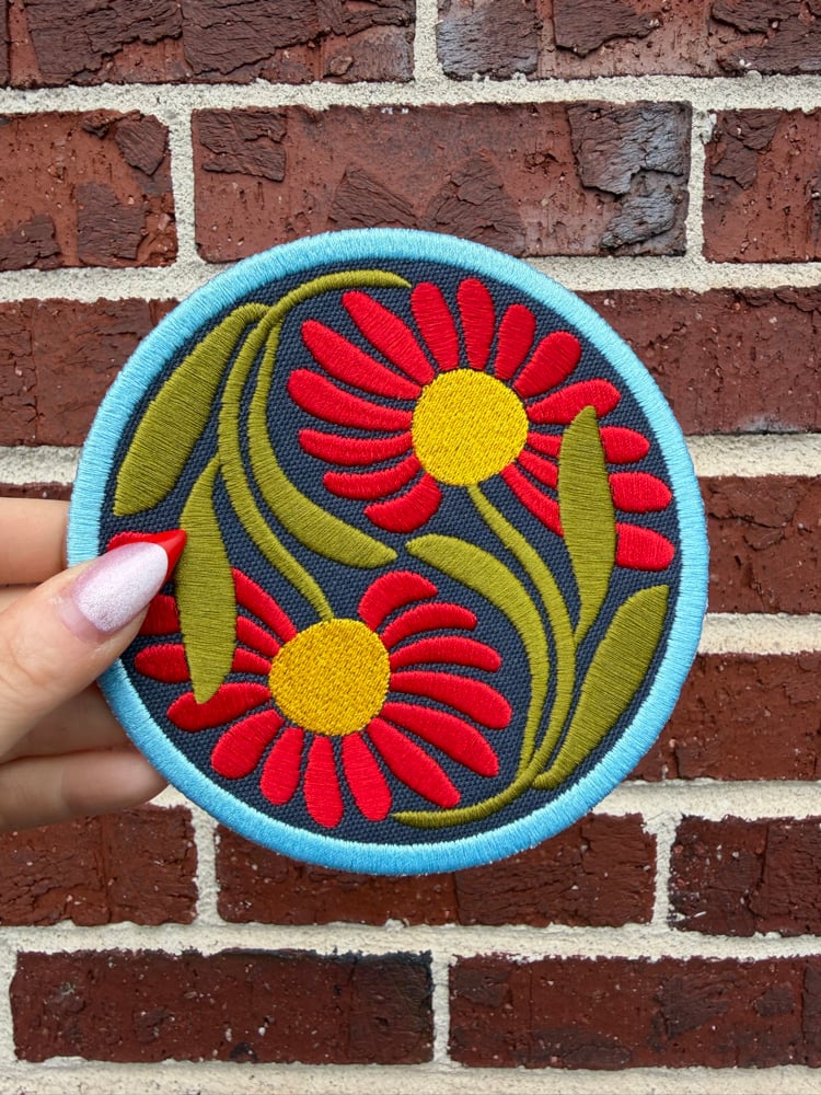 Image of Red Daisy Patch 4