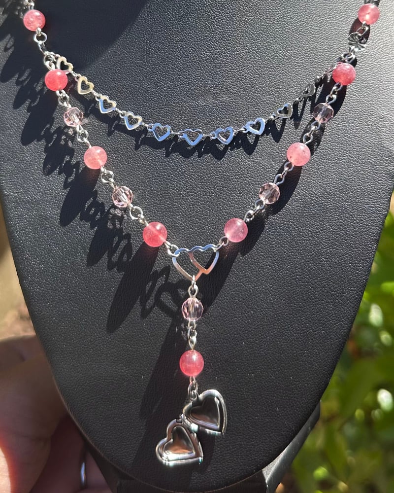 Image of strawberry quartz locket