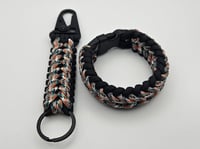 Image 1 of Crimson Static Set – Bracelet + Keychain | BlackhawkBraids #30