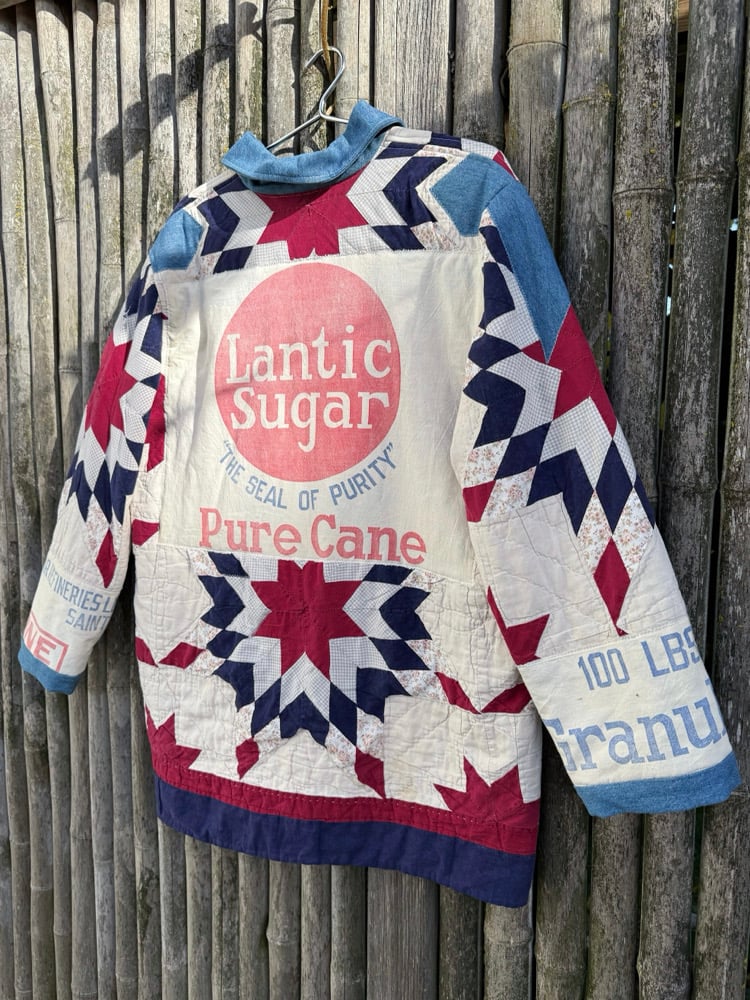 Image of Quilt Coat — Antique Navy Burgundy Lonestar 