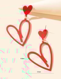Image 5 of Heart Dangling Drop Earrings