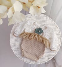 Image 1 of Newborn girls bodysuit Lara | off white&beige