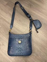 Image 2 of Powder blue snakeskin feel handbag with matching mini wallet 