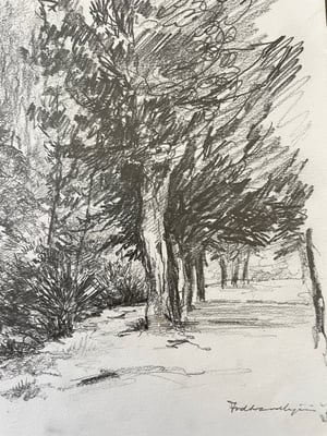 Image of VINTAGE DUTCH DRAWING: LANDSCAPE #2