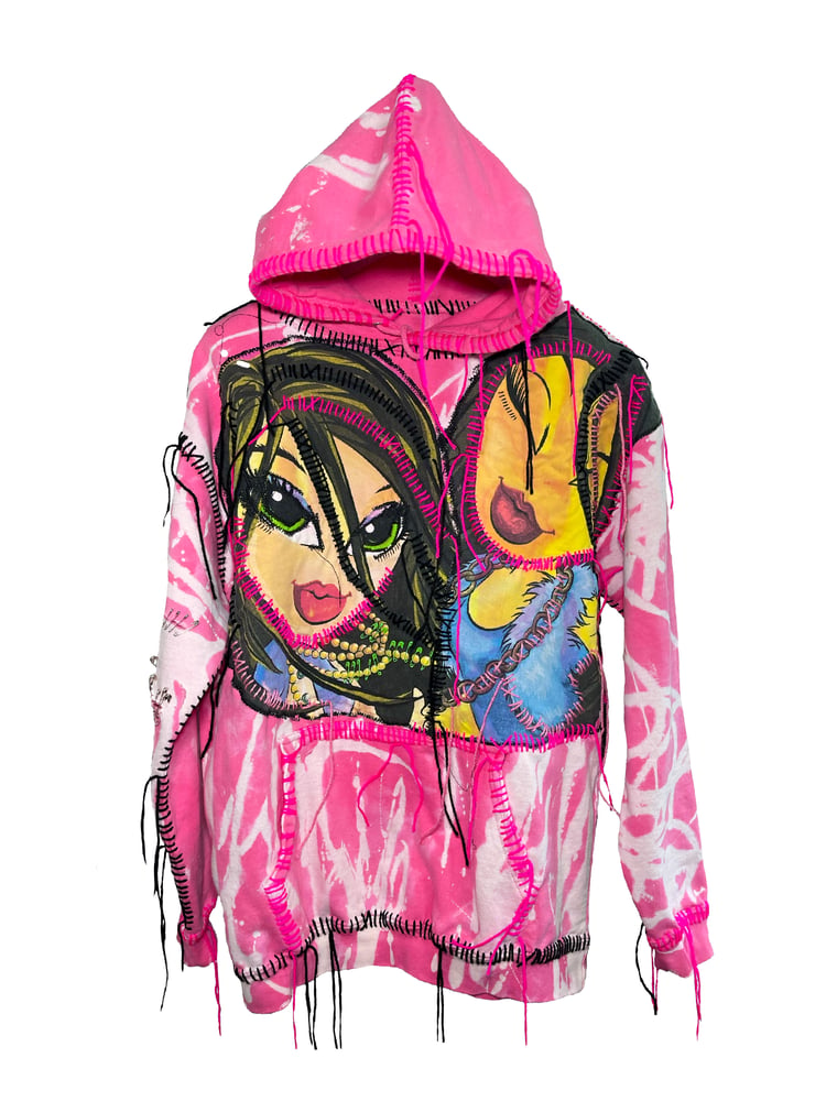 Image of THE END IS NEAR X BRATZ HOODIE OO1 UNIQUE PIECE 