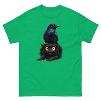 Image 6 of Unisex classic tee, Black Cat Raven Crow Funny Gothic tee