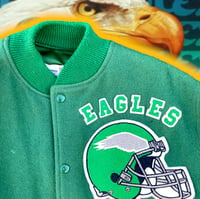 Image 2 of 💎ViNTaGe💎 AuToGRaPHeD JeFF FeaGLeS PHiLaDeLPHiA EaGLeS 🦅  CHaLK LiNe LeTTerMEN JaCKeT🧥