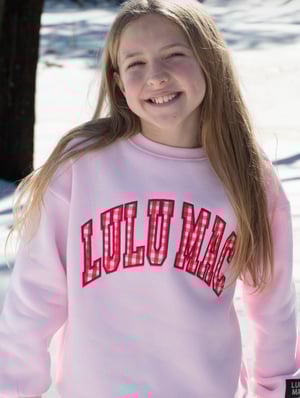 Image of Lulu Mac Kids Sweatshirt Gingham Red or Pink 