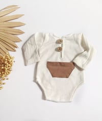 Image 1 of Baby photo session boy romper Adrien | 0-3 months | off white