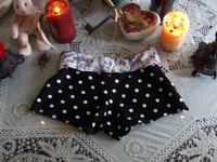 Image 3 of Foldover polka dot and floral yoga short 