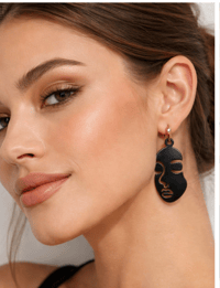 Image 1 of Black Double-Faced Earrings