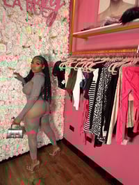 Image 5 of Gray Hoody Fishnet Bodysuit