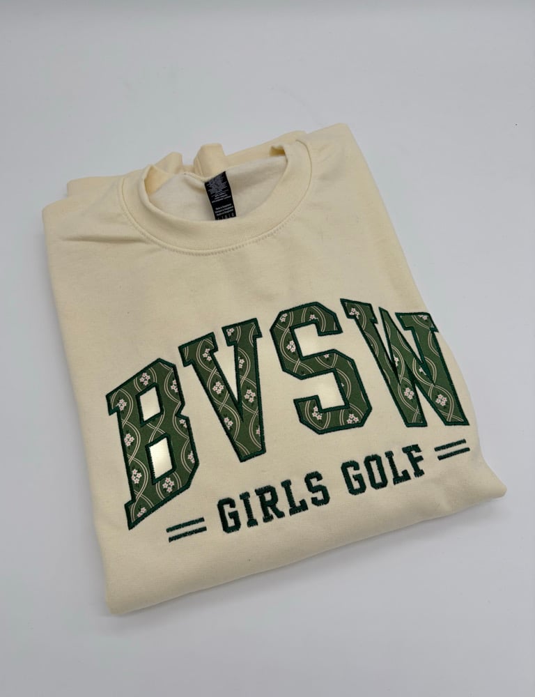 Image of Cream Embroidered Appliqué Sweatshirt 