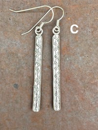 Image 4 of Sterling Stamped Pendulum Earrings