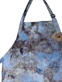Image 5 of Adult One Size Cotton Twill Pocket Apron in Stormy Skies Watercolor Ice Dye