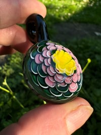 Image 2 of Floral in Pink Pendant 