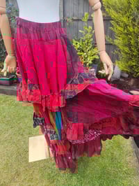 Image 5 of Wanderlust maxi skirt / bandeau dress -red flash of rainbow  8-16 uk