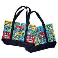 Image 1 of COLORFUL FACES CANVAS TOTE BAG