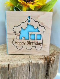 Image 3 of Wooden Birthday Card With Hamging Ornament