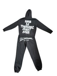 Image 2 of Black/White Trench Hoodie/Pants Set