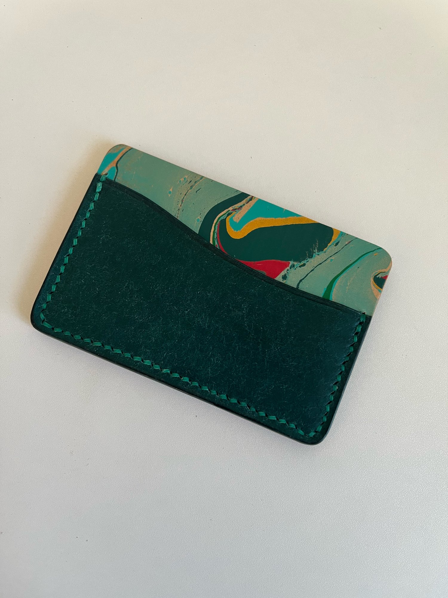 Image of Ortensia Pueblo/Seafoam Marbled Horizontal Cardholder 