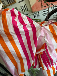 Image 2 of H & M stripe bubble sleeve top
