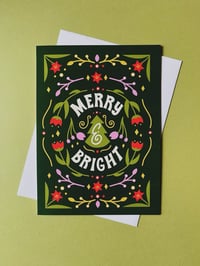 Image 2 of Merry & Bright Handlettered Christmas Greeting Card