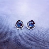 Image 2 of Teal Moss Kyanite Sterling Silver Earrings 