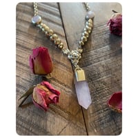 Image 2 of The Rose Garden - Handmade Beads Rose Quartz and Solid Brass 