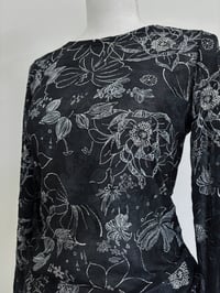 Image 2 of 00s Black floral top // M