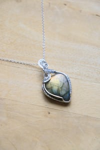 Image 1 of Sterling Silver x Sunset Yellow Labradorite Pendant