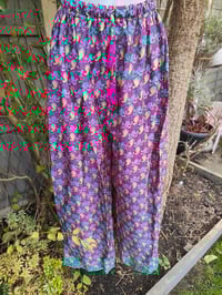 Image 10 of M/l Sari PJ lounge set with Bag tassel Purple jade turquoise